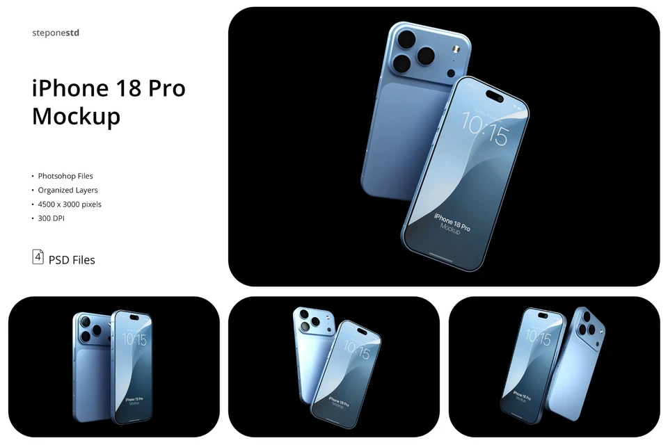 High Quality iPhone 18 Pro Mockup