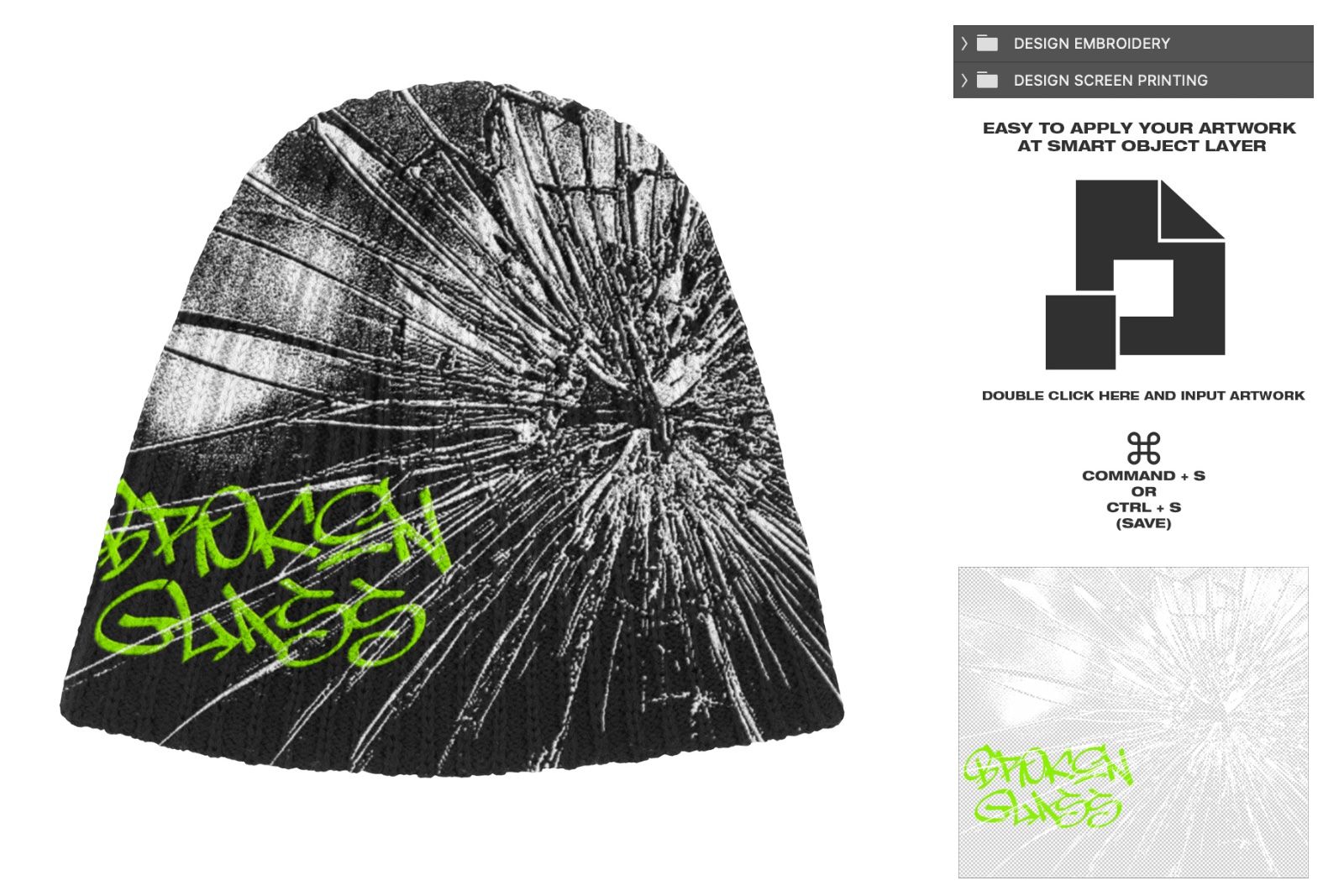 Ribbed Knitted Beanie - Mockup