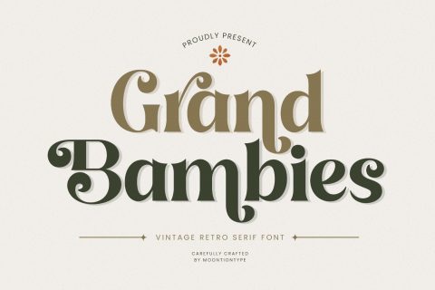 Grand Bambies | Vintage Retro Serif Font