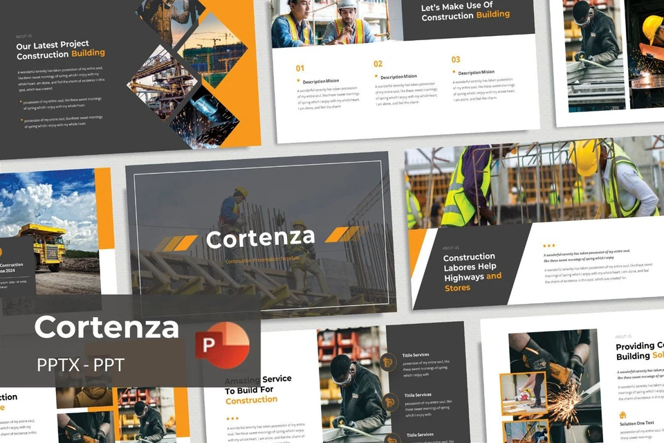 Cortenza - Construction PowerPoint Presentation Template