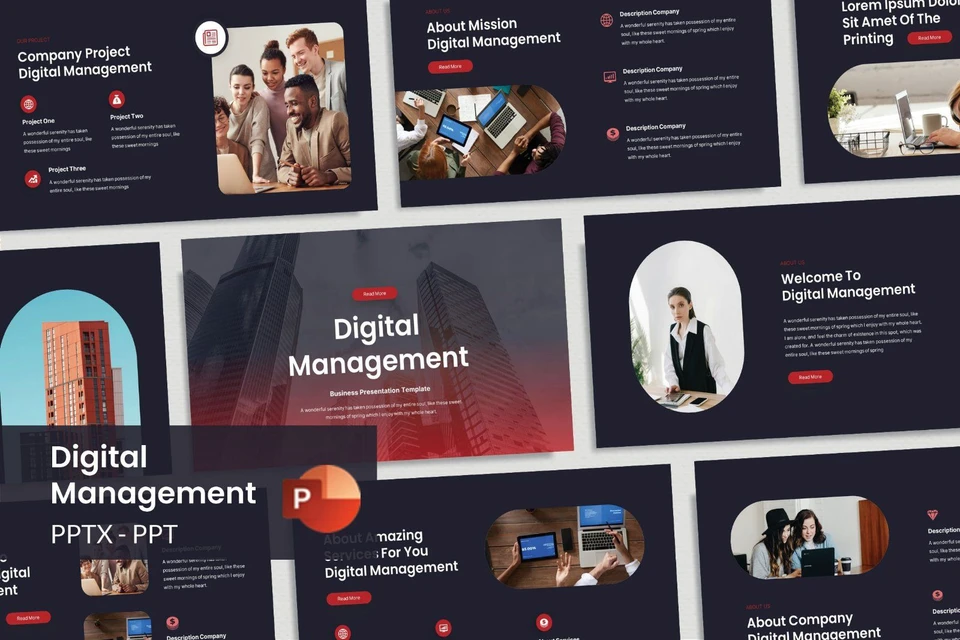 Digital Management - Business PowerPoint Template
