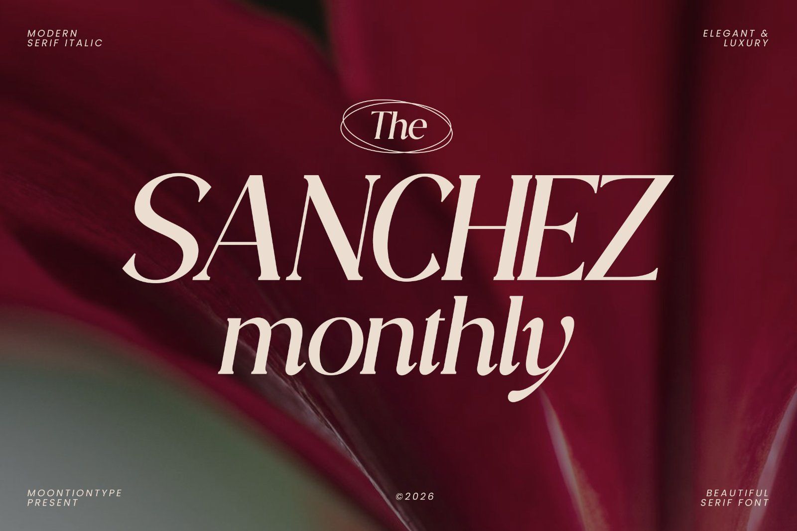 The Sanchez Monthly | A Modern Serif Italic Font