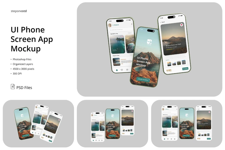 High Quality Phone App Screen Mockup