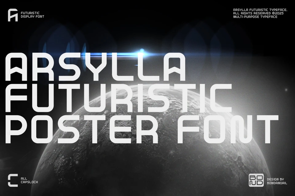 Arsylla | Futuristic Poster Font