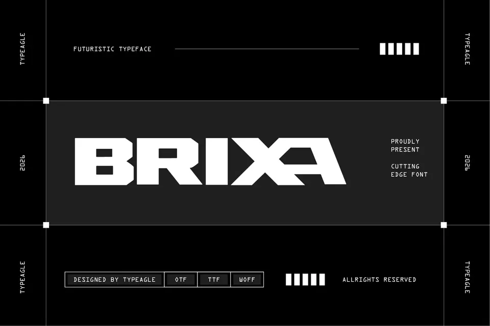 Brixa - Futuristic Display Font