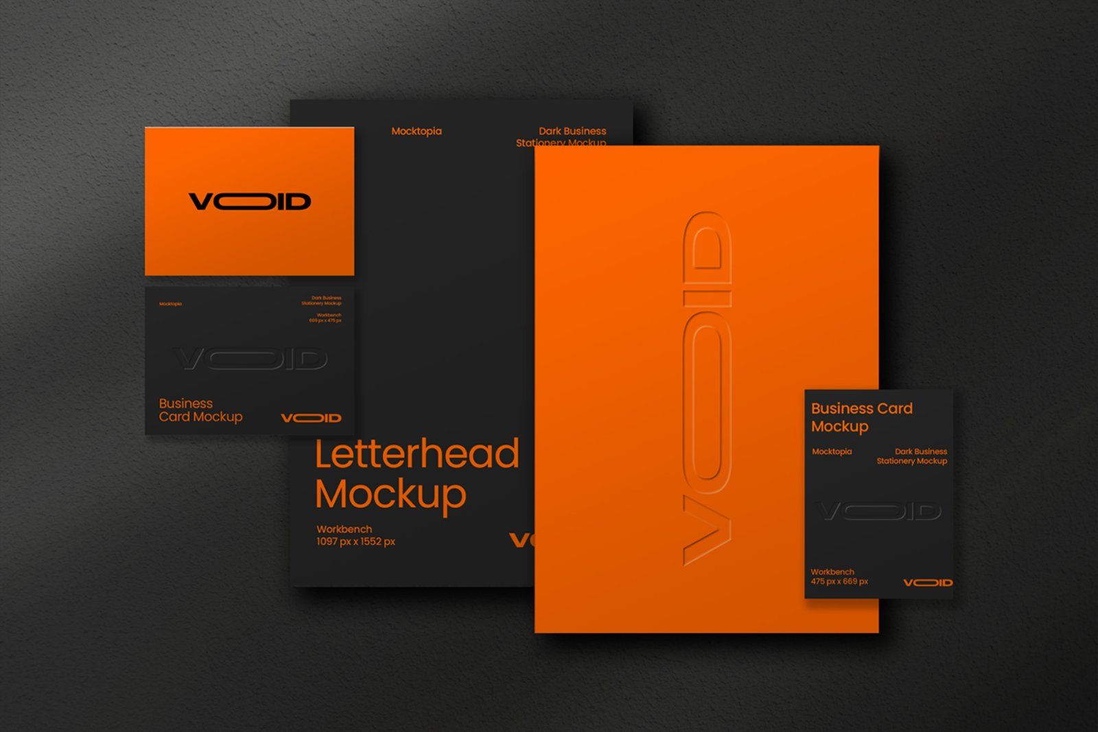 VOID Dark Stationery Mockup Bundle