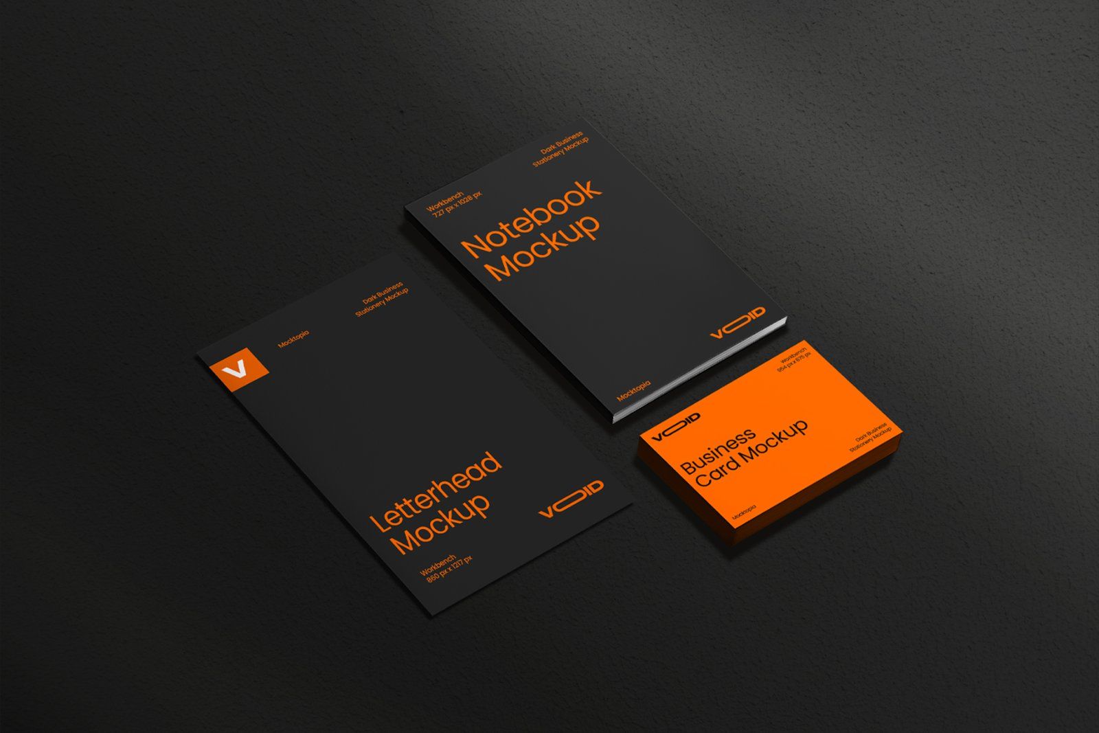 VOID Dark Stationery Mockup Bundle