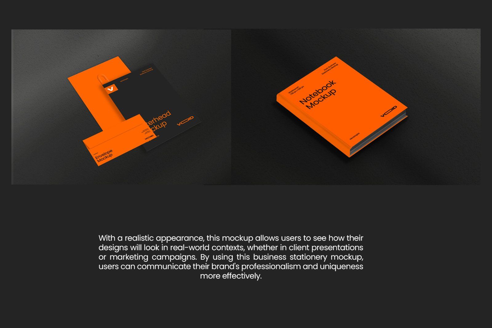 VOID Dark Stationery Mockup Bundle