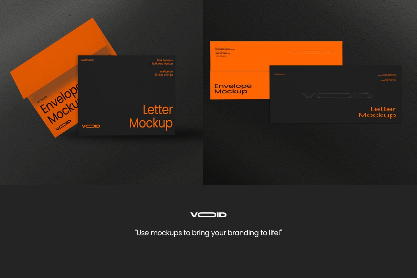 VOID Dark Stationery Mockup Bundle