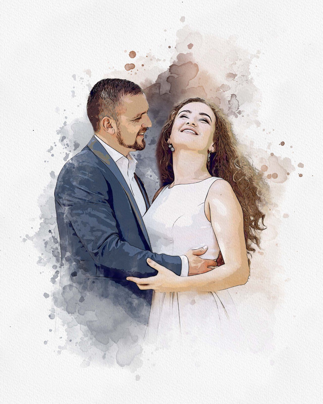 Wedding Watercolor Art Photo Effect