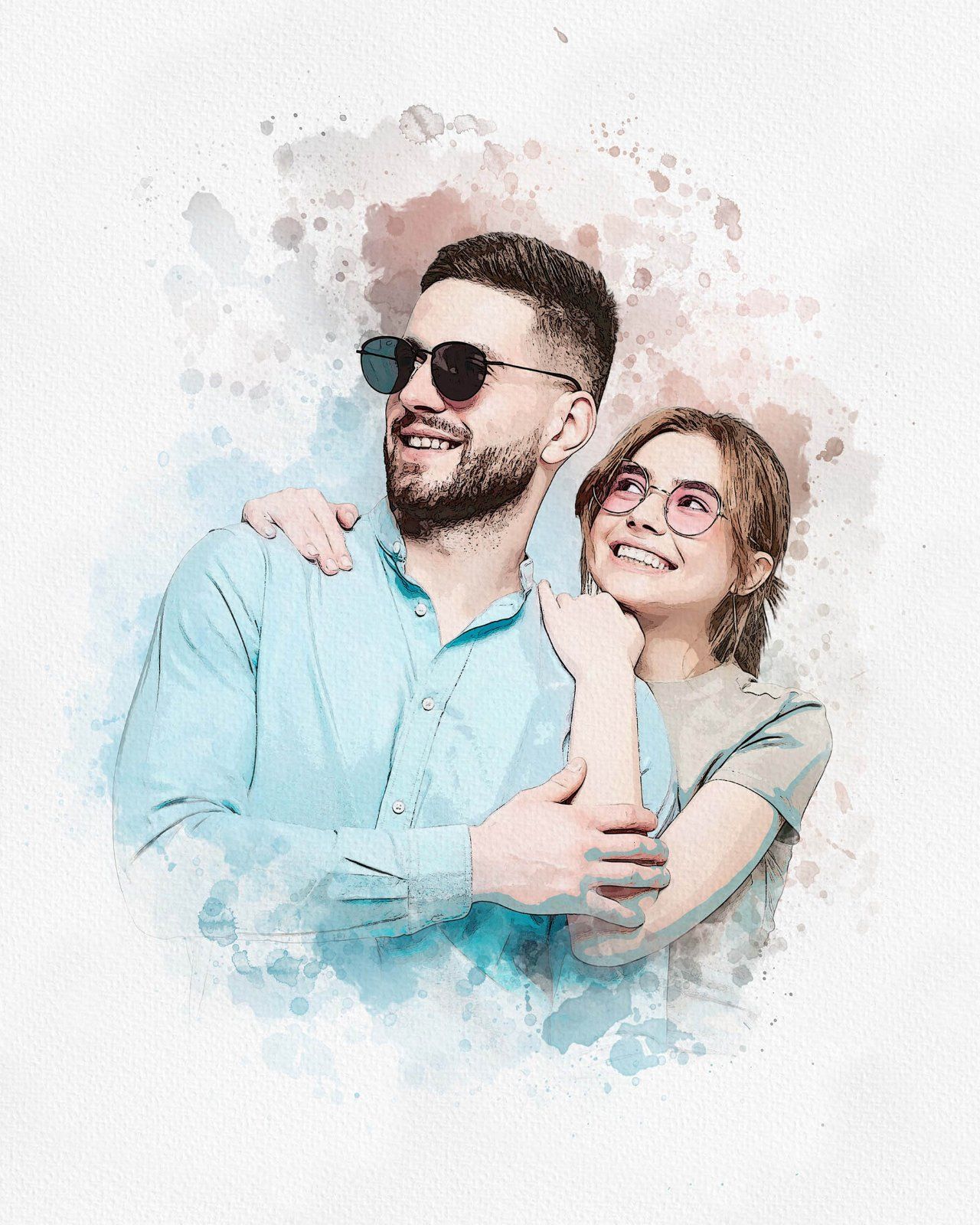 Wedding Watercolor Art Photo Effect