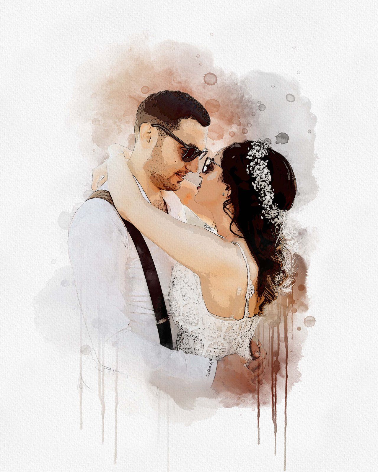 Wedding Watercolor Art Photo Effect