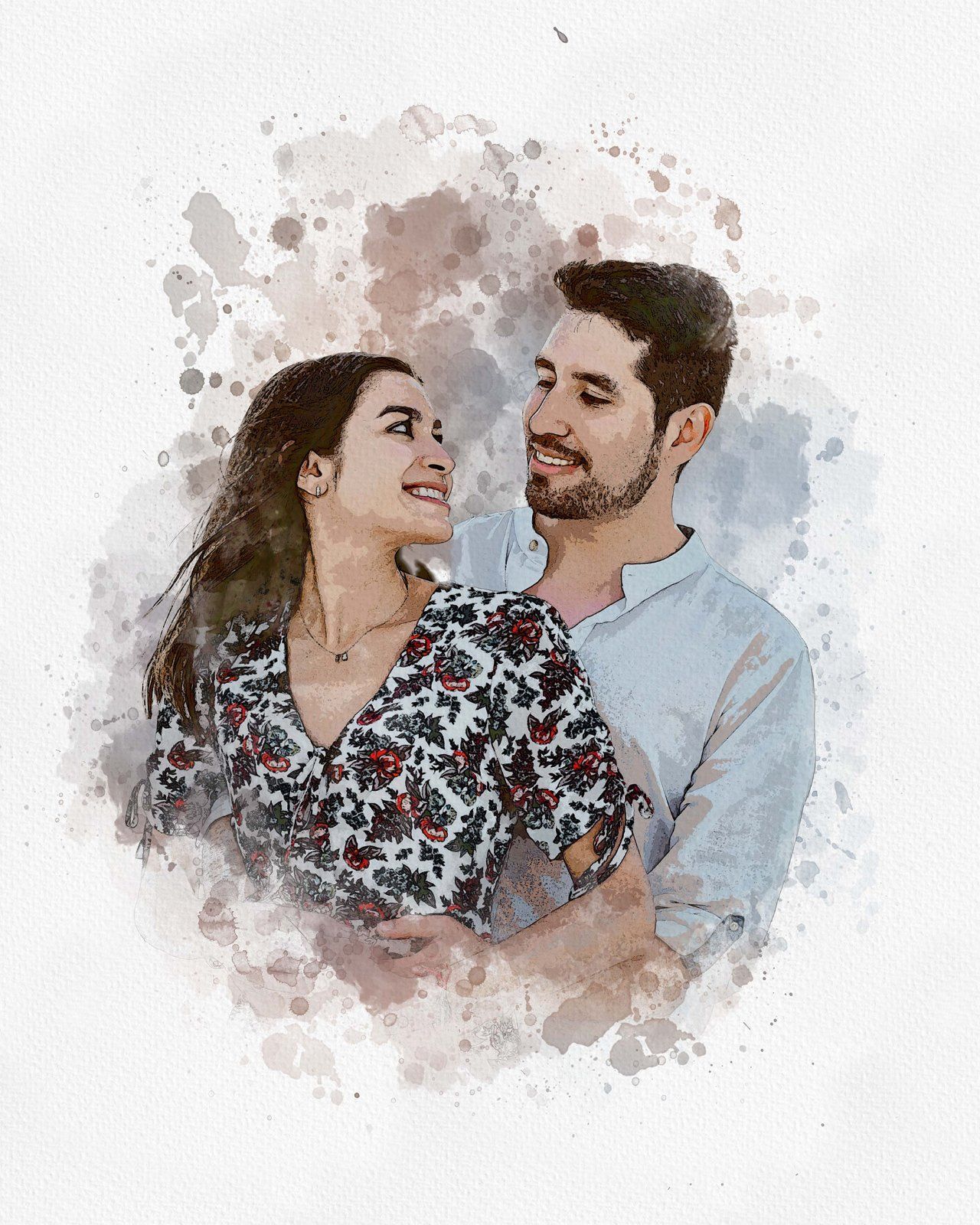 Wedding Watercolor Art Photo Effect