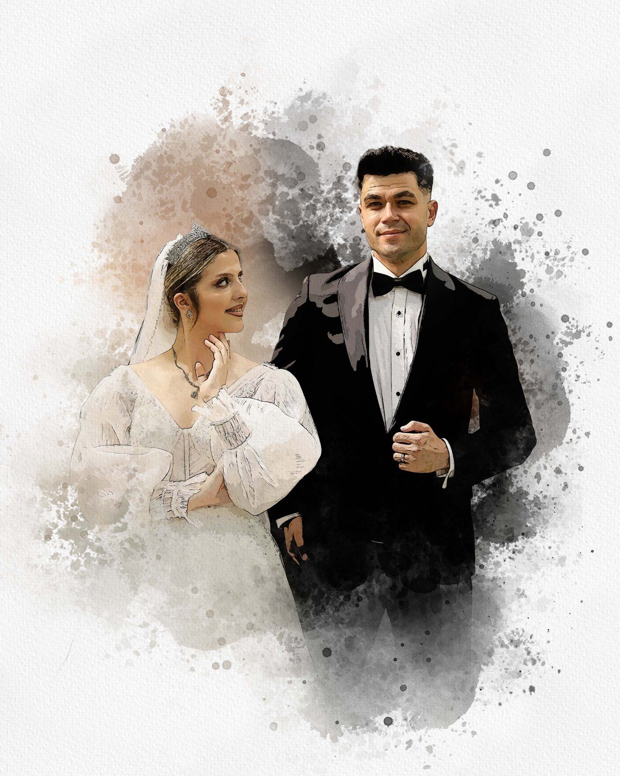 Wedding Watercolor Art Photo Effect