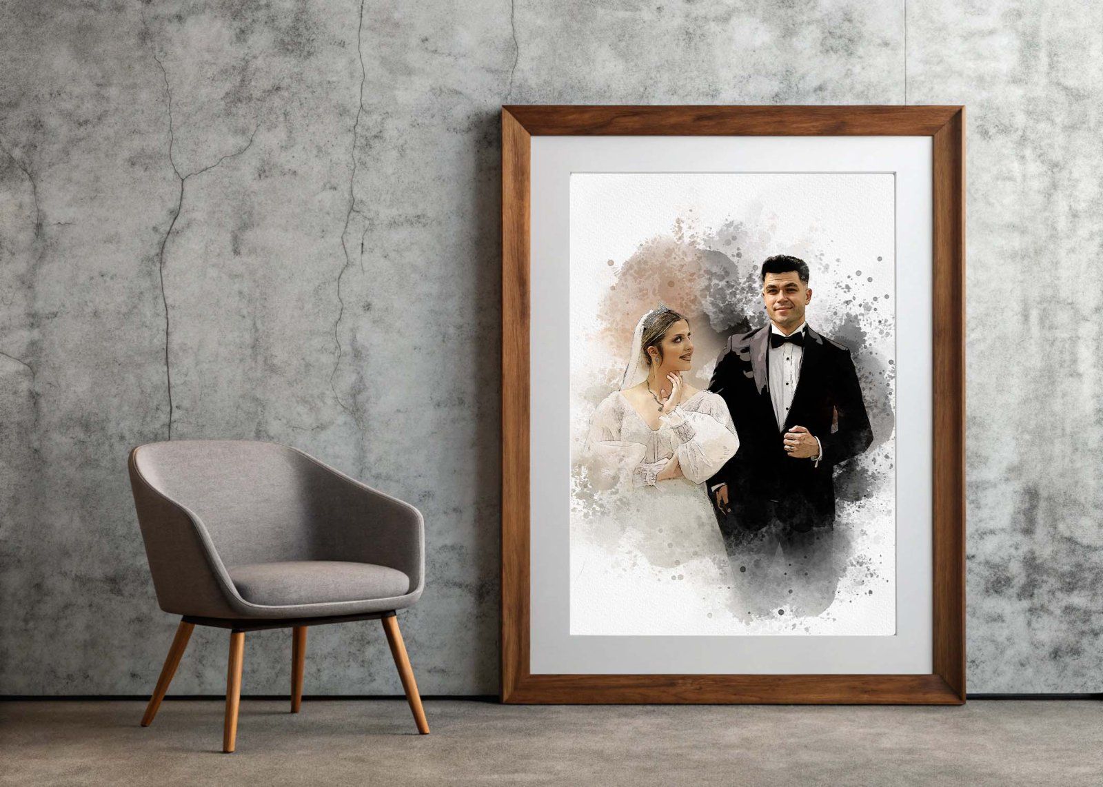 Wedding Watercolor Art Photo Effect