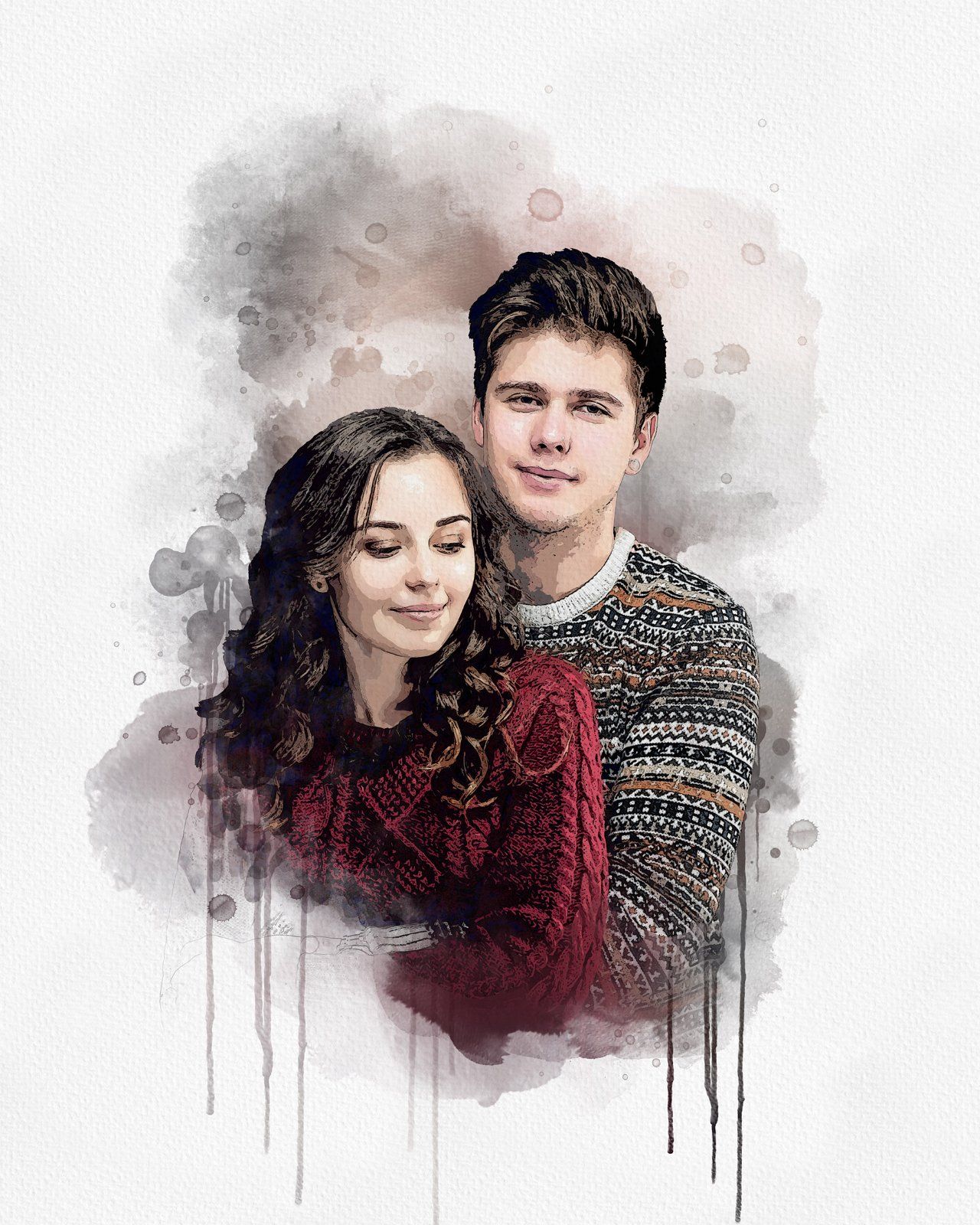 Wedding Watercolor Art Photo Effect