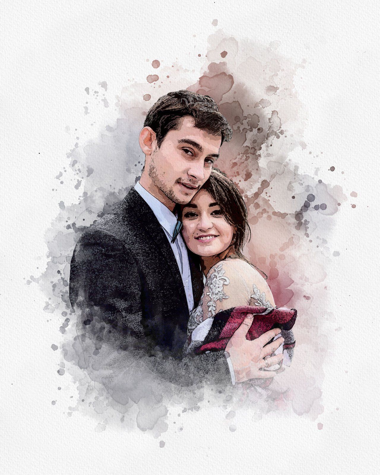 Wedding Watercolor Art Photo Effect