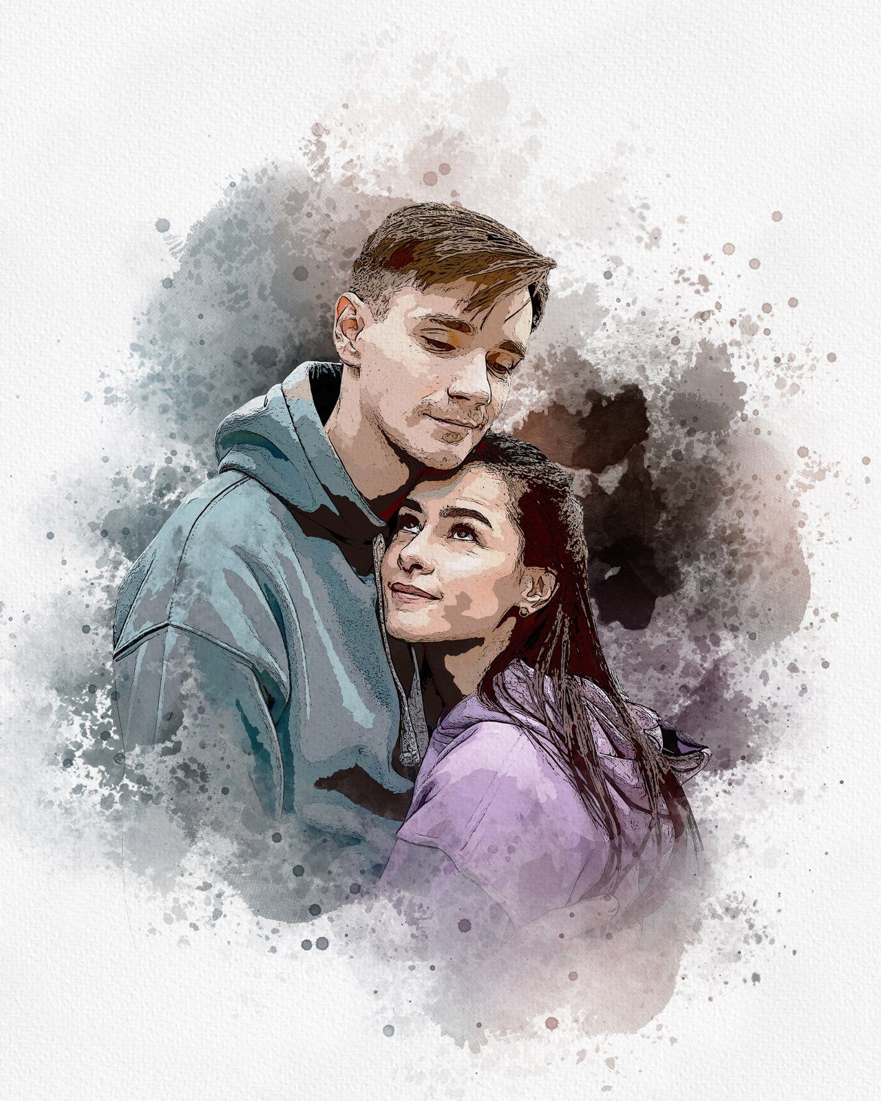 Wedding Watercolor Art Photo Effect