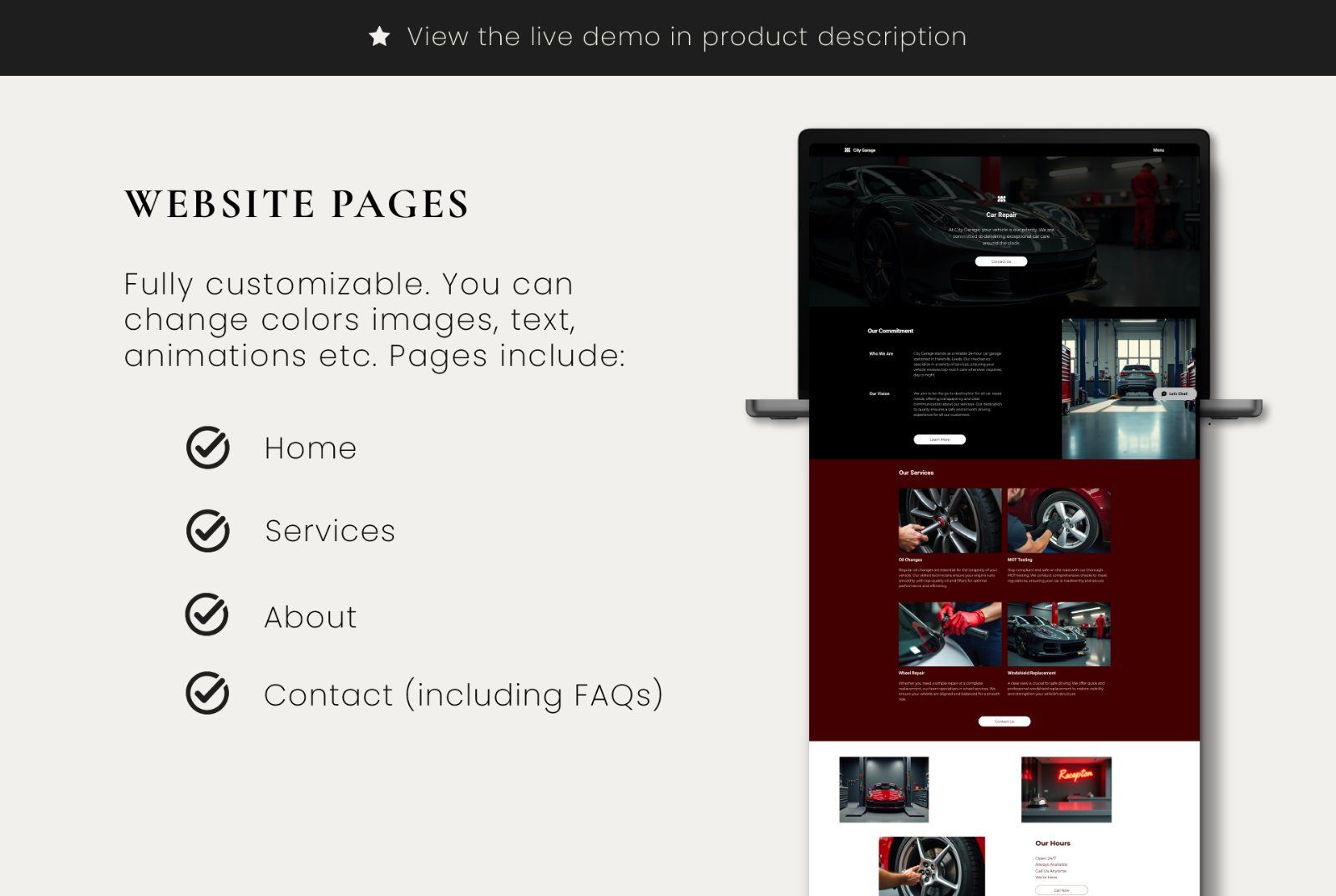 Wix Car Repair Website Template | Auto Mechanic Design