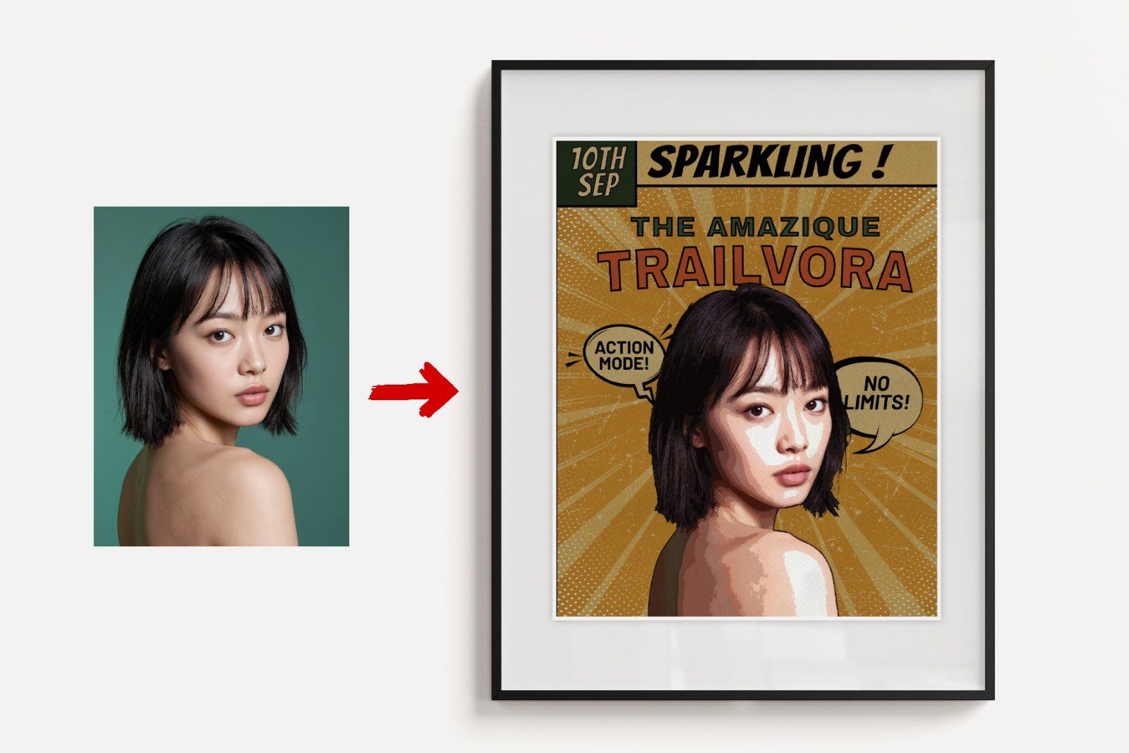 Comic Portrait Photo Effect Template