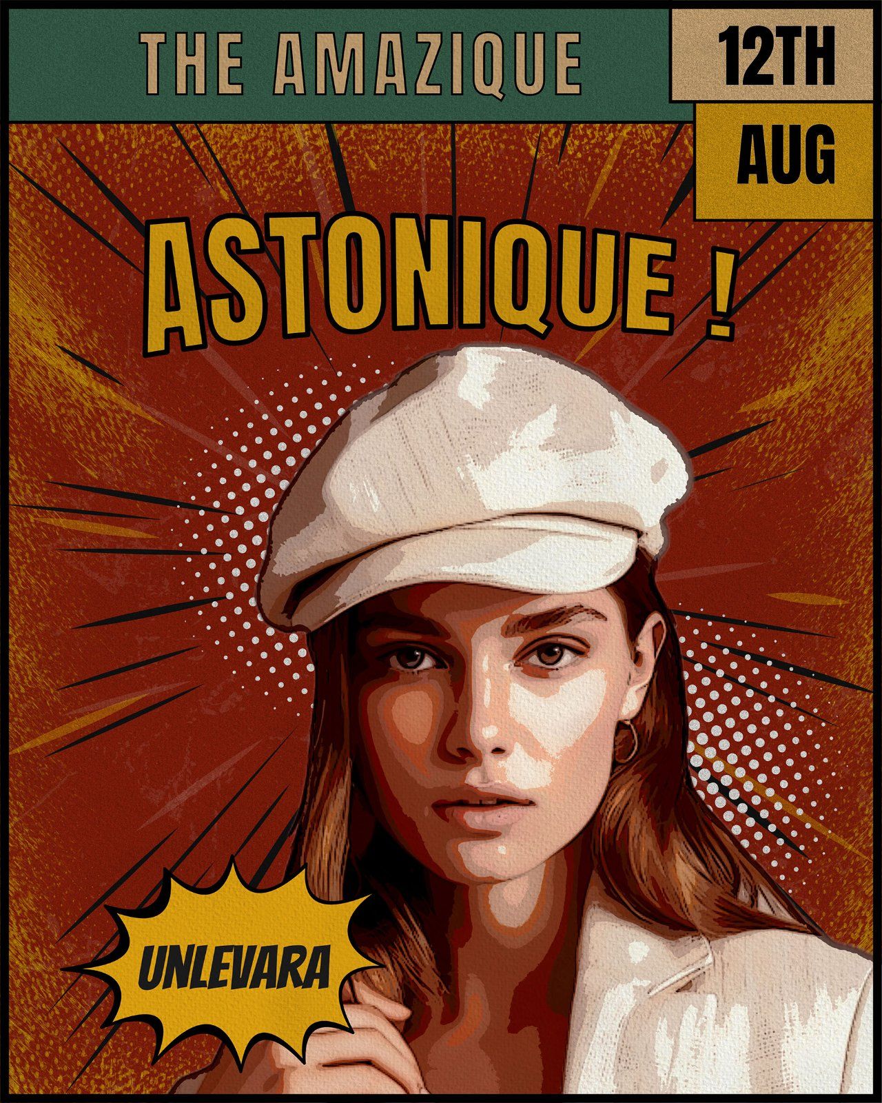 Comic Portrait Photo Effect Template