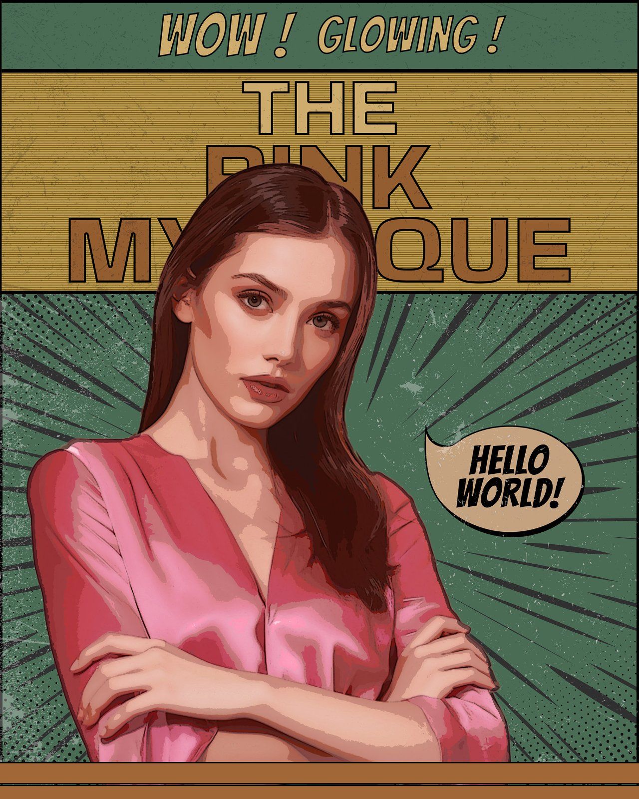 Comic Portrait Photo Effect Template