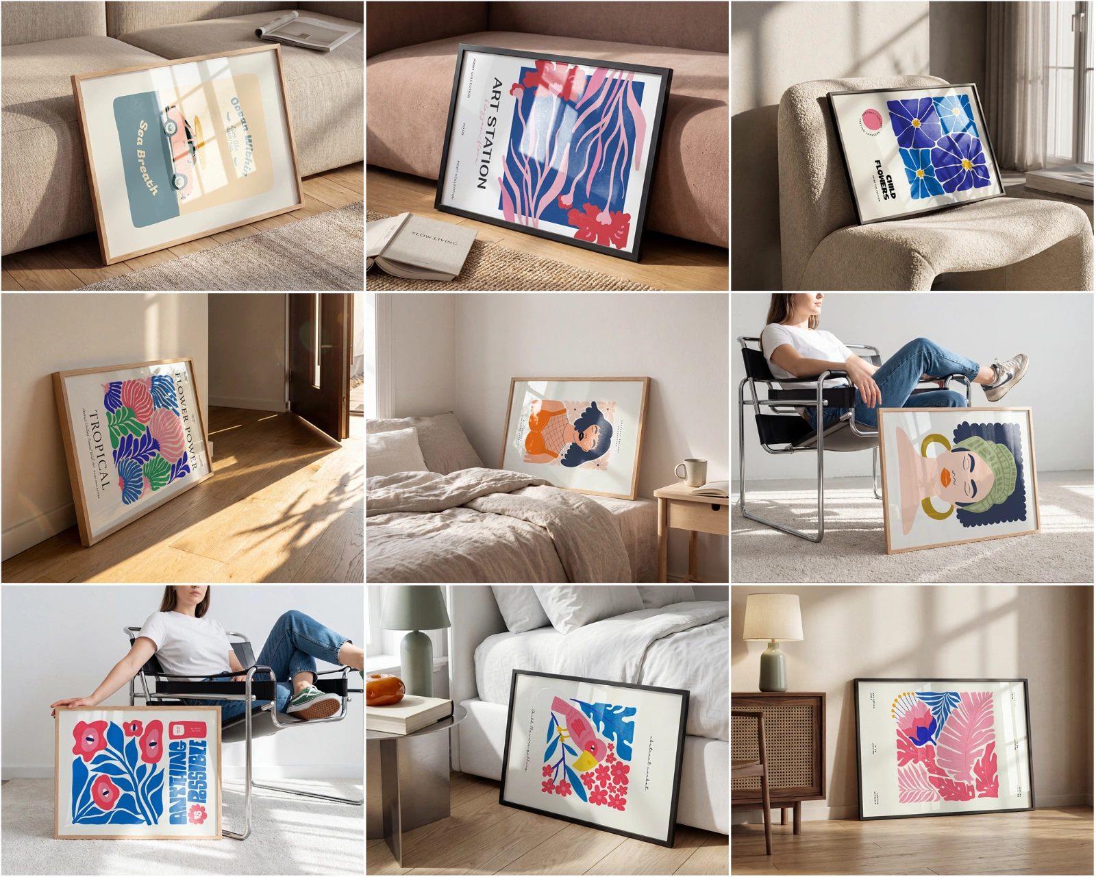100 Horizontal Wall Frame Mockup Bundle, PSD Poster Mockups — image 6