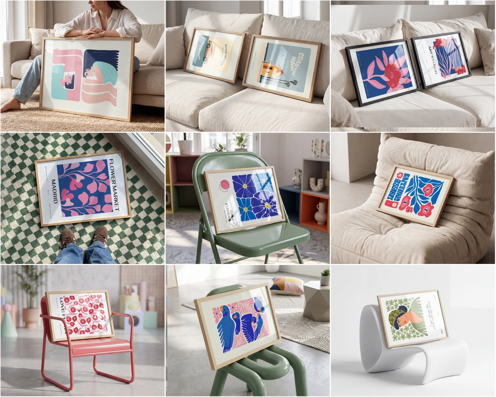 100 Horizontal Wall Frame Mockup Bundle, PSD Poster Mockups — image 10