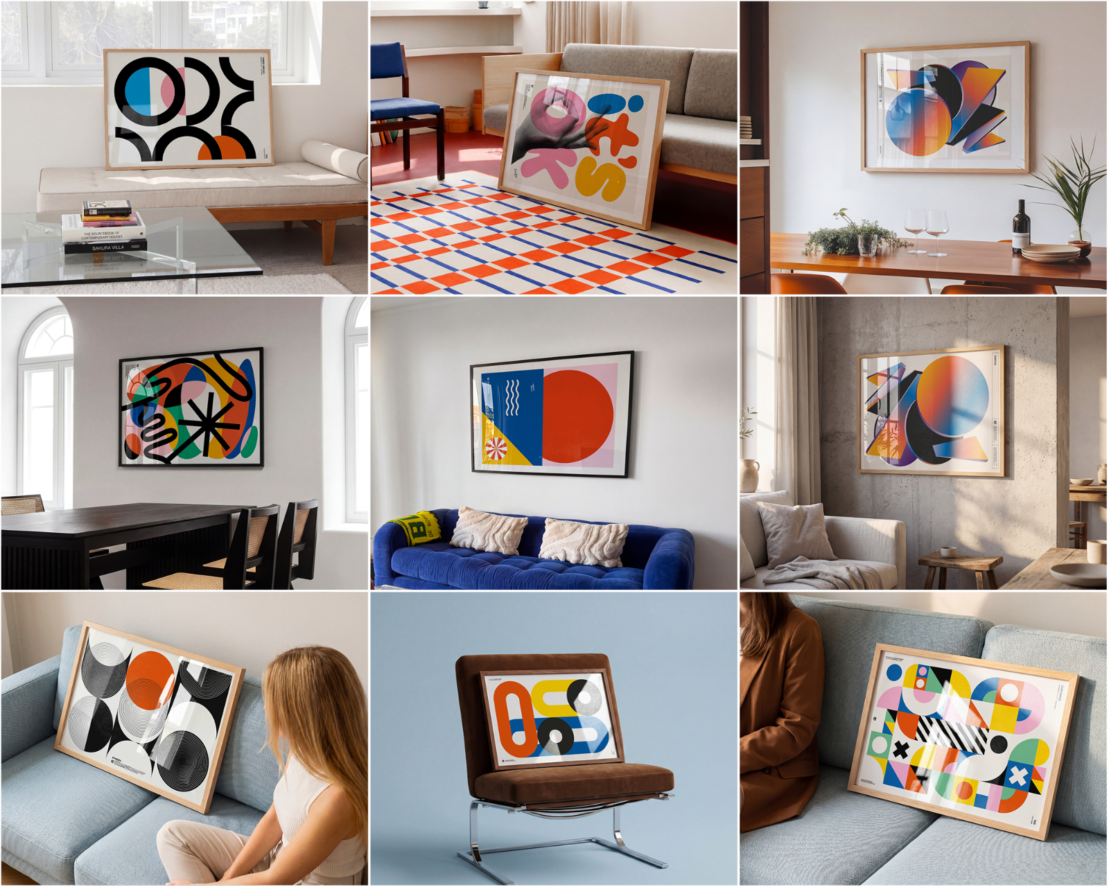 100 Horizontal Wall Frame Mockup Bundle, PSD Poster Mockups