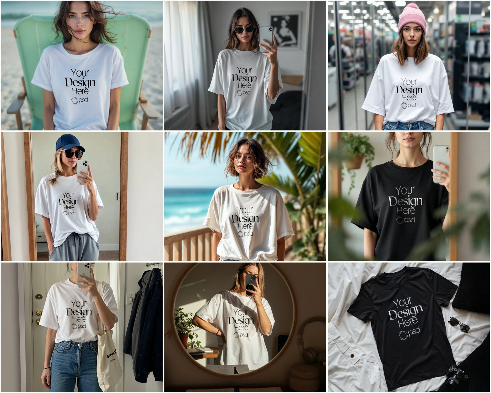 100 T-Shirt Mockup PSD Bundle – Gildan 64000 & Bella Canvas 3001 for Print on Demand — image 15