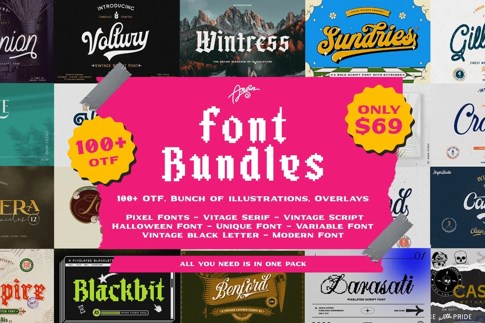 100+ Otf Massive Font Bundle
