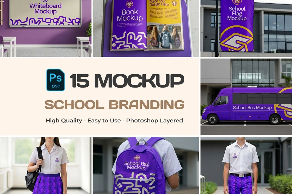 15 Premium High School Mockup Branding Collection