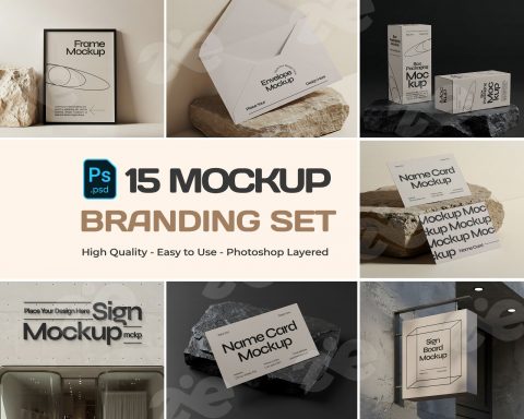 Premium Stone Branding Mockup Bundle