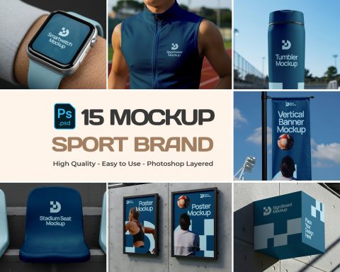 Premium Sport Branding Mockup - 15 PSD Template for Sport Brand