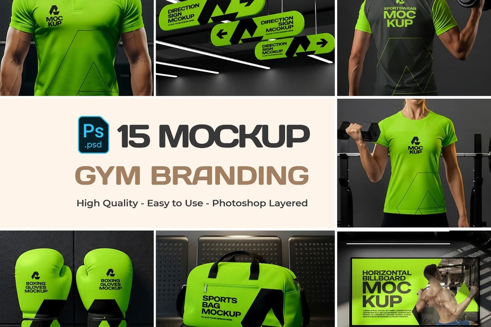 Premium Gym Branding Mockup Bundle