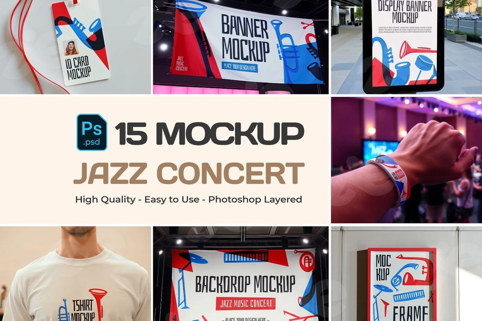 Premium Branding Music Jazz Concert Mockup