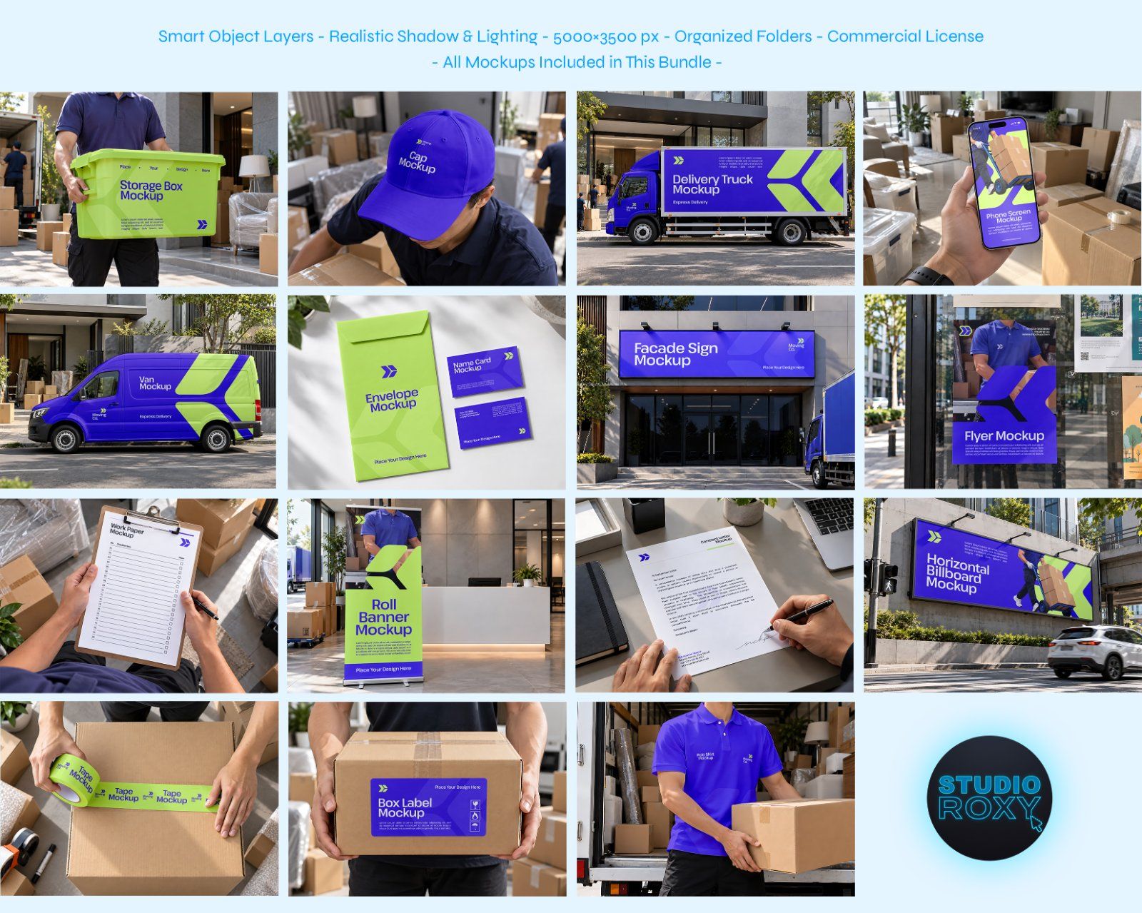 Moving Services Branding Mockup Bundle - 15 Logistics PSD Mockups — image 2
