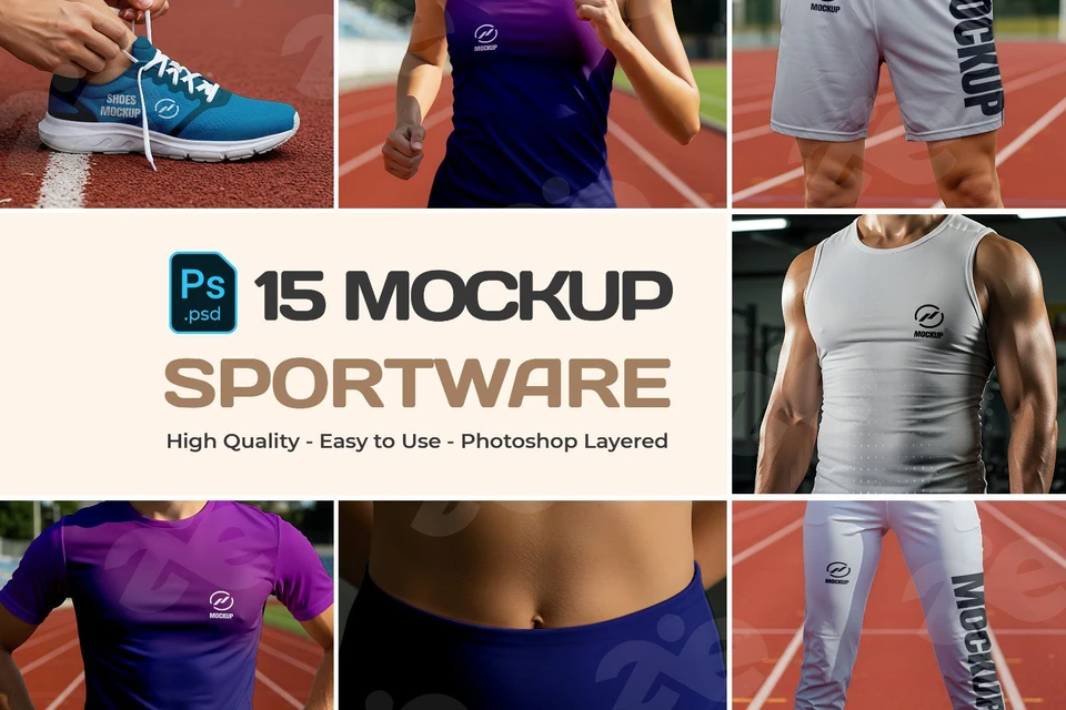 15 Premium Sportswear for Brand Mockup