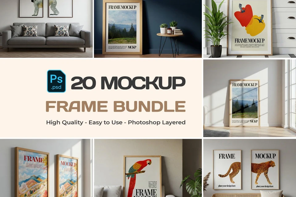 20 Premium Frame Mockup Bundle Collection