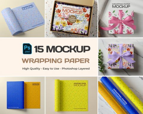 15 Premium Warpping Paper Mockup