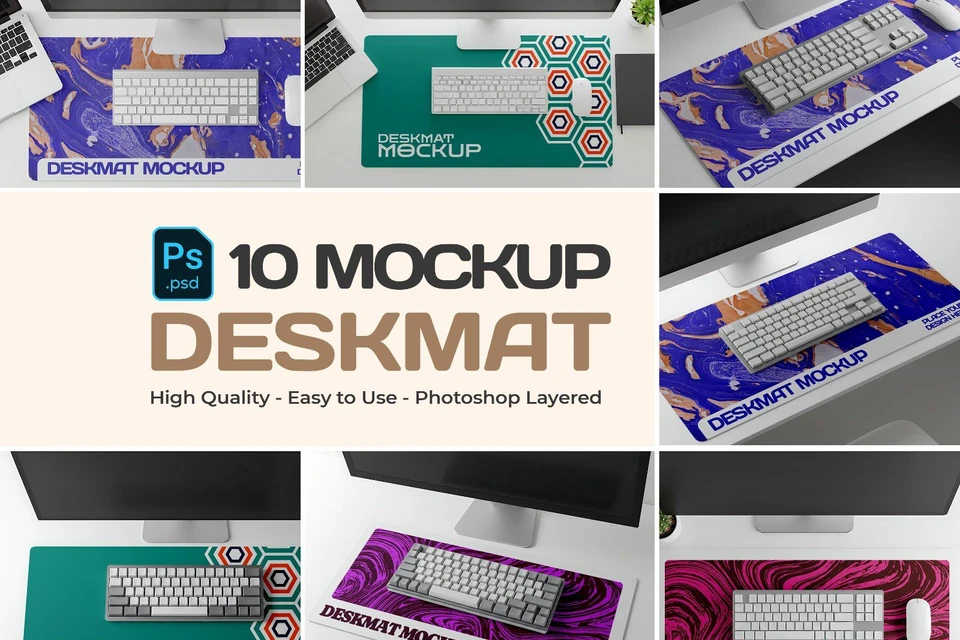 10 Premium Deskmat Mockup Collection