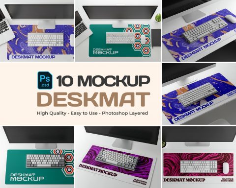 10 Premium Deskmat Mockup Collection