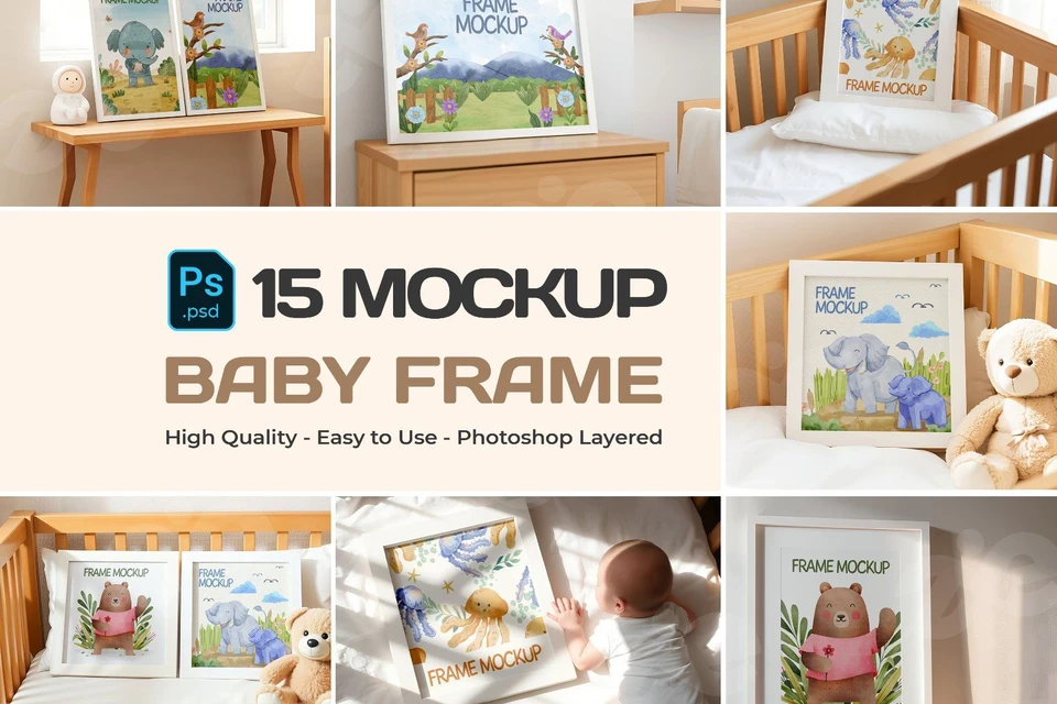 Premium Baby Frame Mockup Collection