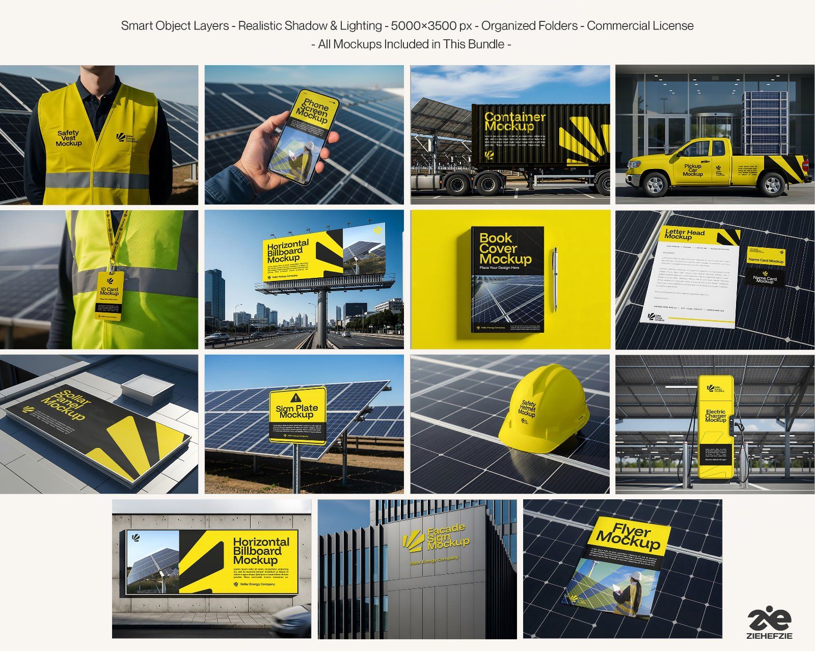 Solar Energy & Green Tech Mockup Bundle – 15 Premium PSD Scenes for Renewable Energy Branding