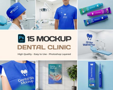 Dental Clinic Mockup Bundle – 15 PSD Templates for Medical & Healthcare Branding
