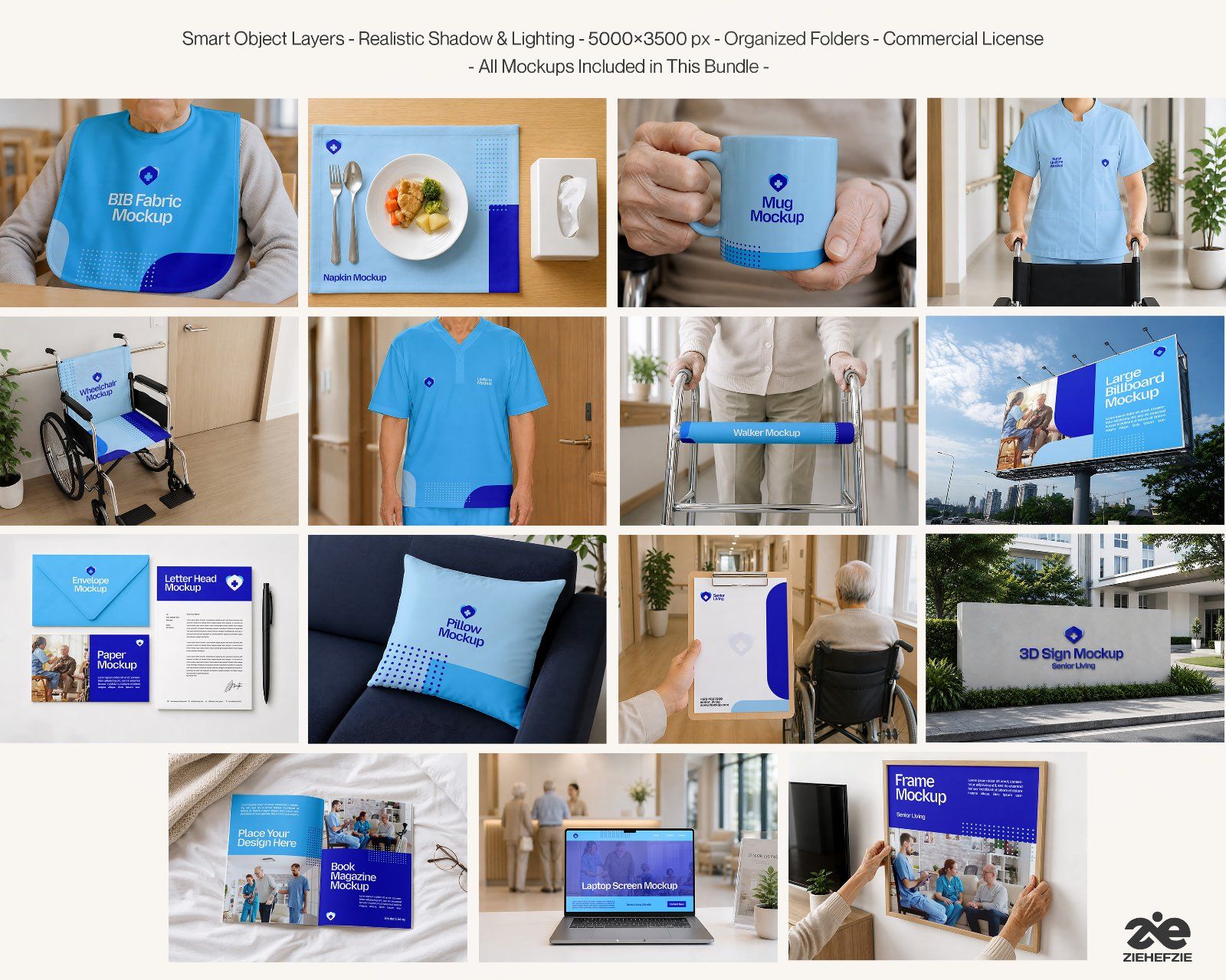 Nursing Home Mockup Bundle - Senior Living & Healthcare Facility Brand Identity 15 PSD Mockup — image 2