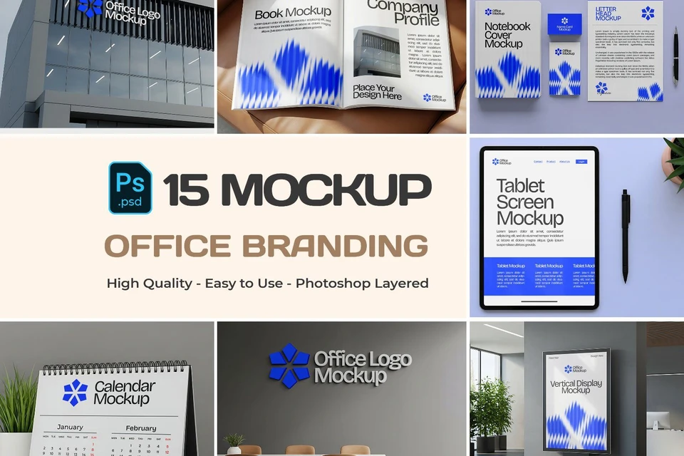 15 Premium Office Branding Mockup