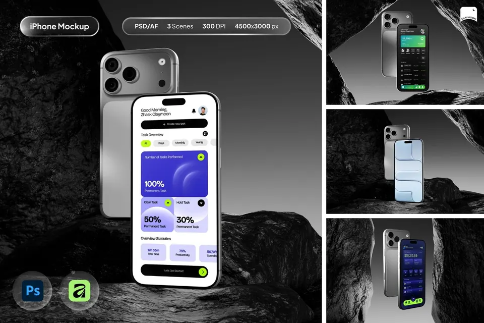 iPhone Mockup - Minimalist Studio Series