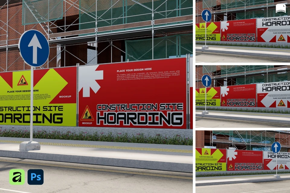 Construction Site Hoarding Banner Mockup