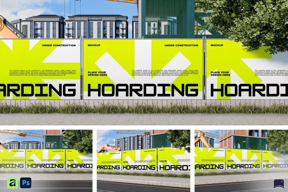 Construction Hoarding Banner Mockup